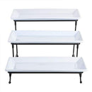 Gibson Home Gracious Dining Dinnerware, 3-Tier Rectangle Plate Set