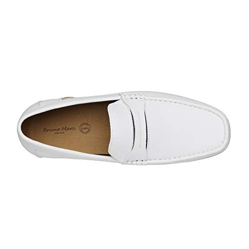 Bruno Marc Men's BUSH-01 White Driving Loafers Moccasins Shoes - 9.5 M US