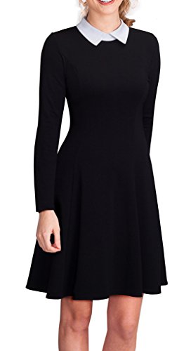 Women's Doll Collar Wear to Work Swing A-Line Party Casual Dress