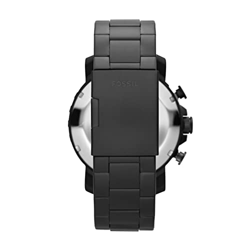 Fossil Men's Nate Quartz Stainless Steel Chronograph Watch, Color: Black
