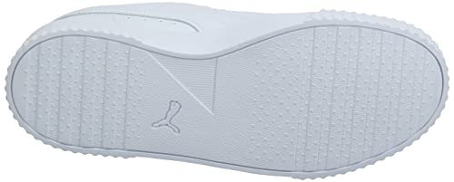 PUMA Women's Carina Sneaker, White White Silver, 7 M US