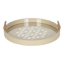 Caspen Modern Round Tray, 15.5 inch Diameter, Sand Light Brown, Decorative Tray