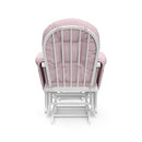 Storkcraft Premium Hoop Glider and Ottoman (White Base, Pink Swirl Cushion)