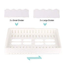 Expandable Food Storage Container Lid Organizer, Includes 6 Adjustable Dividers