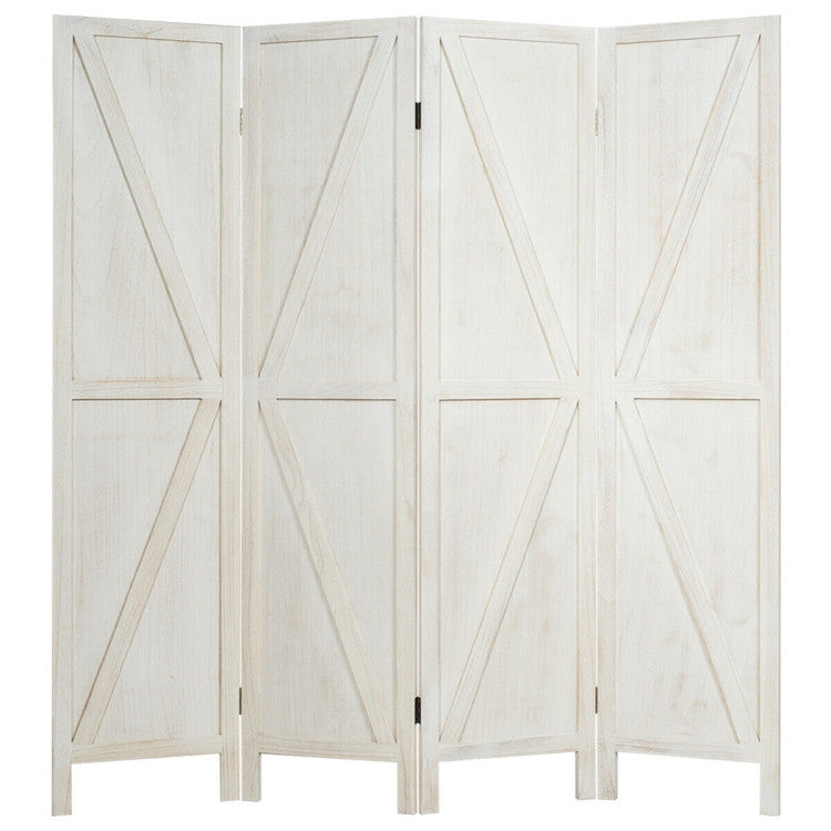 4 Panels Folding Wooden Room Divider