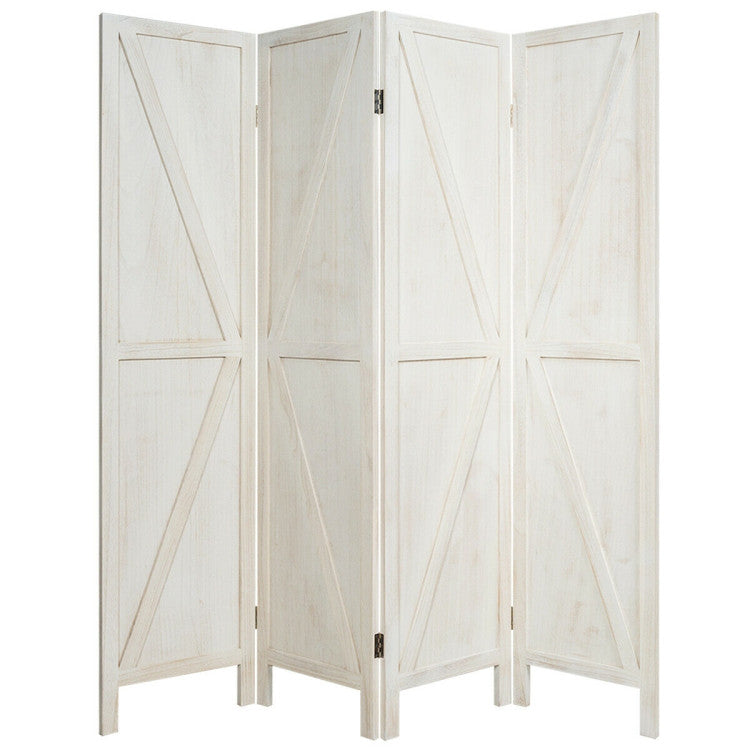 4 Panels Folding Wooden Room Divider