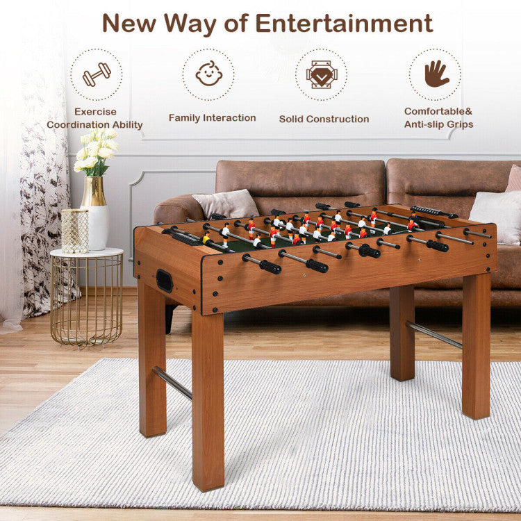 48 Inch Foosball Table Indoor Soccer Game - Brown