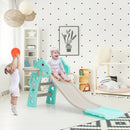 3-in-1 Kids Slide Baby Play Climber Slide Set with Basketball Hoop