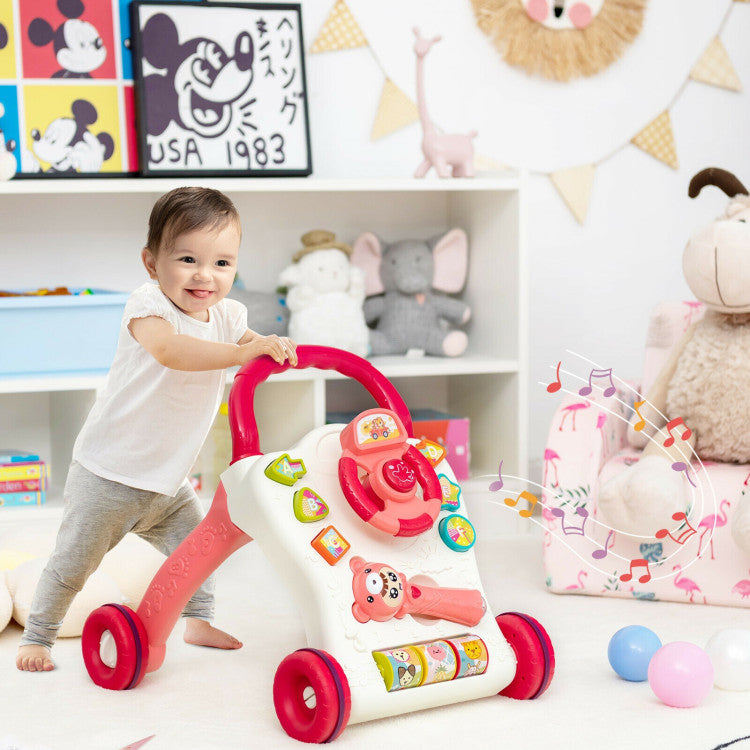 Baby Walker Sit-to-Stand Learning Walker with Projection Music Wand