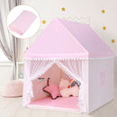 Kids Play Tent Large Playhouse Children Play Castle Fairy Tent Gift with Mat (pink)
