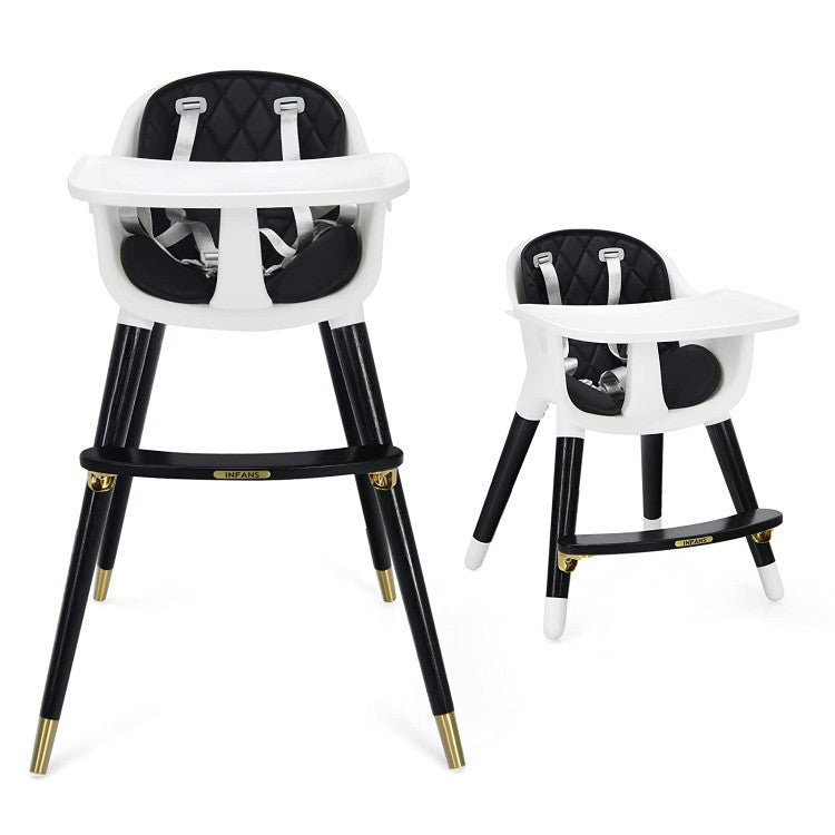 3-In-1 Adjustable Baby High Chair with Soft Seat Cushion for Toddlers