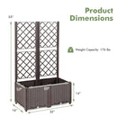 Raised Garden Bed with Trellis Planter Box for Climbing Plants - Brown
