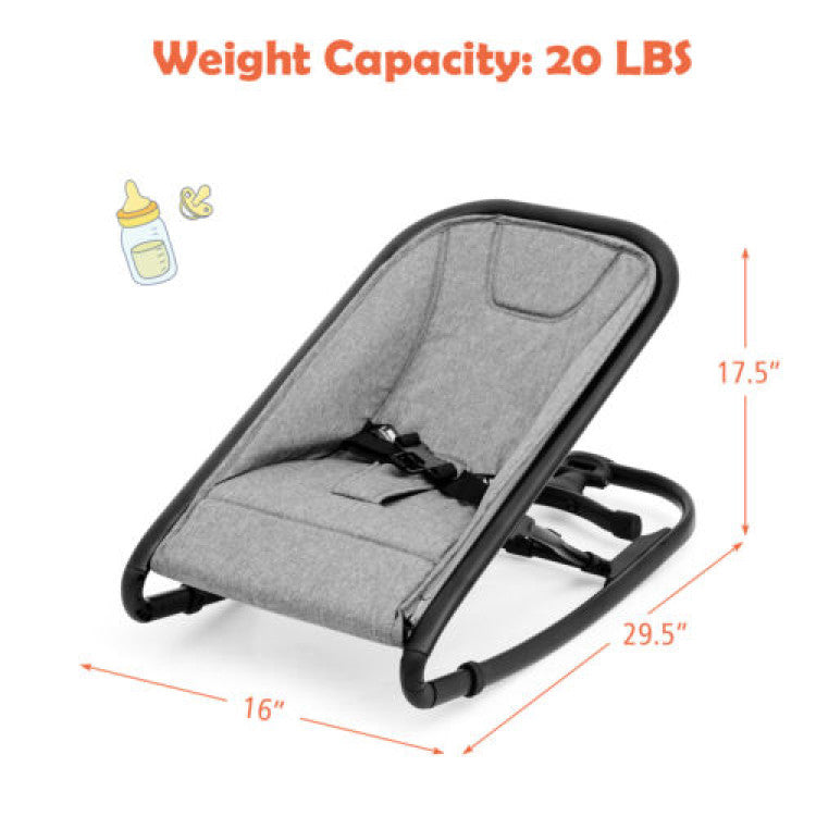 2-in-1 Adjustable Baby Bouncer and Rocker - Light Gray