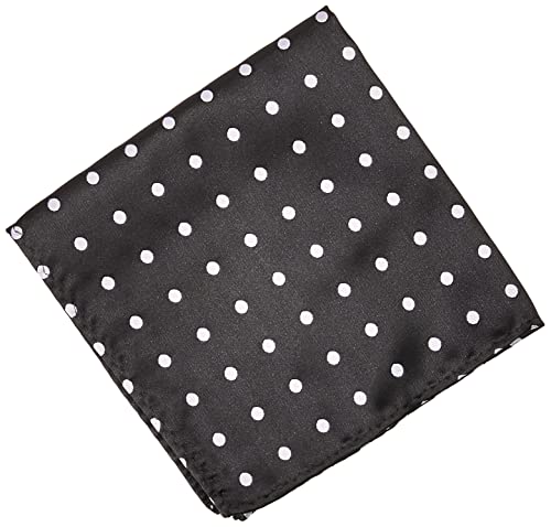 Men's Satin Dot Tie Set, Black/White, One Size