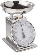 Stainless Steel Analog Kitchen Scale, 11 Lb. Capacity, Silver