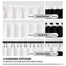 100% White Blackout Curtain Panels for Rooms, 84 Inches Long, Heat and Full Light Blocking