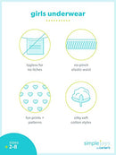 Girls' Underwear, Pack of 8, Pink/Mint Green, Floral, 6-7