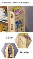 Rotating Bookshelf 360 Display Floor Standing Bookcase Storage Rack for Kids
