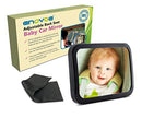 Enovoe Baby Car Mirror with Cleaning Cloth - Wide, Convex Back Seat Baby Mirror