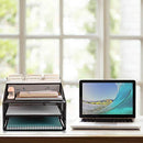 Metal Office Desk Organizer 3-Tier, Mesh Desktop Document and A4 File Holder