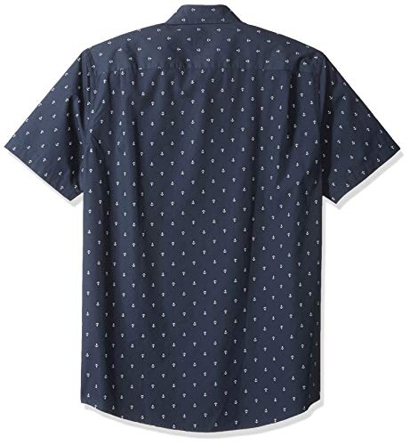 Men's Slim-Fit Short-Sleeve Print Shirt, Anchor, Large