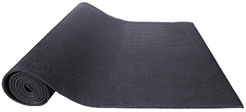 Yoga All Purpose High Density Non-Slip Exercise Yoga Mat with Carrying Strap, 1/4", Black