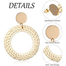 6 Pairs Rattan Earrings Straw Earrings Tassel Woven Bohemian Earring Handmade Wicker