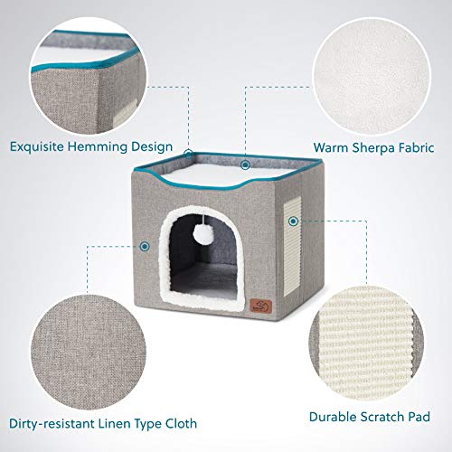 Cat Bed for Indoor Cats -Large Cat Cave for Pet Cat House