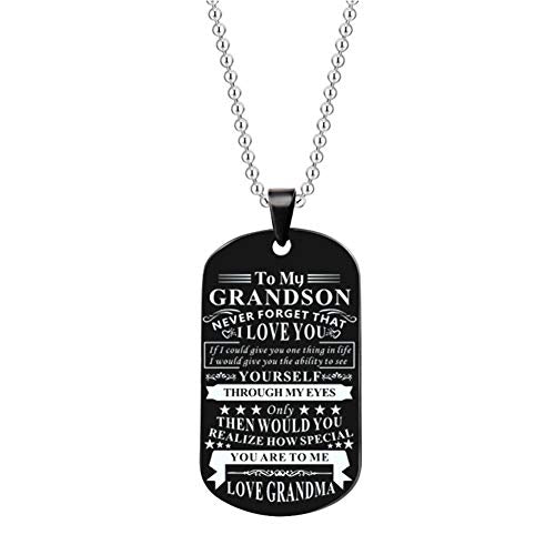 Gifts for Grandson Grandma Never Forget That I Love You to Grandma Military Dog Tags