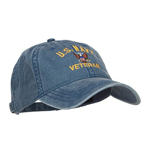 US Navy Veteran Military Embroidered Washed Cap - Navy OSFM