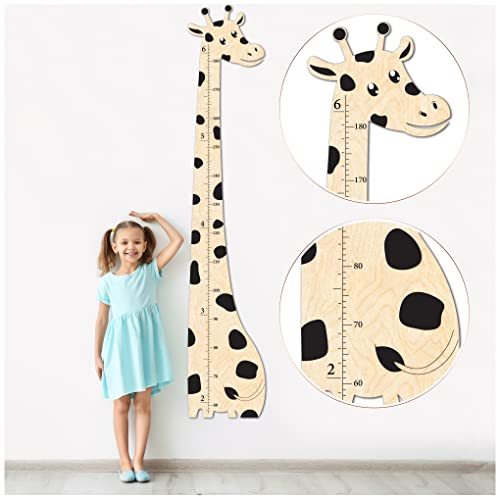 Wooden Growth Chart for Kids, Boys & Girls | Cute Giraffe, Custom Height Chart