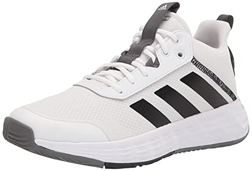 adidas Men's Ownthegame 2.0 Basketball Shoe, White/Black/Grey, 10.5