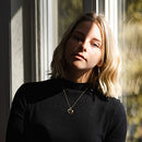 Heart Butterfly Rose Necklace 14k Gold Plated Pendant