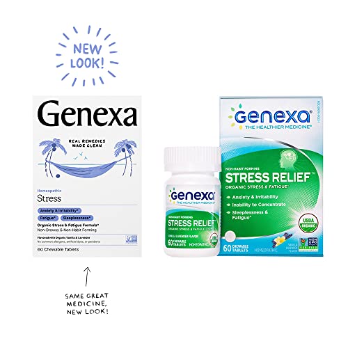 Genexa Stress - 60 Tablets - Stress Relief & Fatigue Remedy - Certified Organic