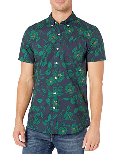 Goodthreads Men's Slim-Fit Short-Sleeve Printed Poplin Shirt