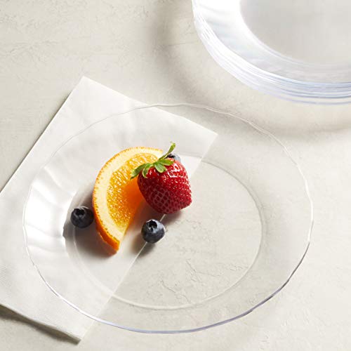 Amazon Basics Disposable Clear Plastic Plates, 100-Pack, 7.5-inch