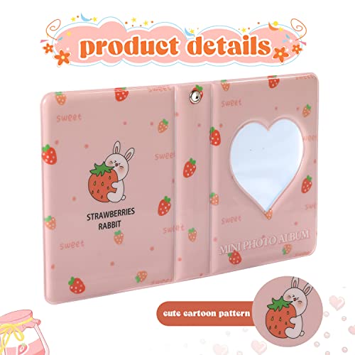 3 Inch Mini Photo Album Photocard Binder Holder Book Pink Love Heart Hollow Card