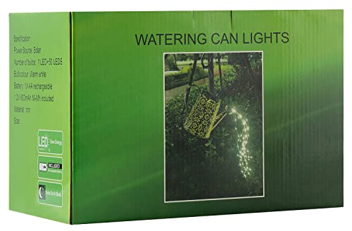 Solar Lights Outdoor Garden Decor, Large Hanging Lantern Waterproof Watering Can Landscape Lights