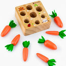 Carrot Harvest Game Wooden Toy for Baby Boys and Girls 1 2 3 Year Old, Educational