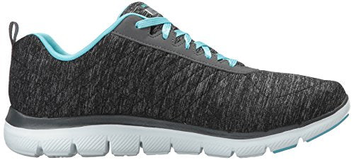 Skechers Women's Flex Appeal 2.0 Fashion Sneaker, black light blue