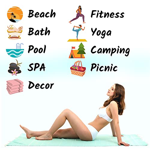 Cloud Oversized Towels - Pure Turkish Cotton, Quick Dry, Sand Proof Soft Towel, Travel