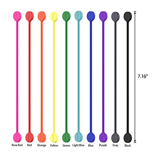 Reusable Silicone Magnetic Cable Ties for Bundling and Organizing, Assorted Color