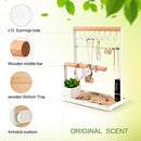 Jewelry Stand Holder, 4-Tier Necklace Hanging Wooden Ring Organizer Earring Tray