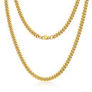 Diamond Cut Miami Cuban Link Chain for Men, Gold Chain for Men