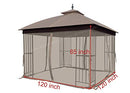 APEX GARDEN Universal 10' x 10' Gazebo Replacement Mosquito Netting (Tan)
