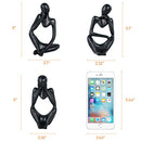 Lzttyee The Thinker Statue Set Mini Abstract Resin Thinker Statue for Modern Home Office Decor 3Pcs (Black)