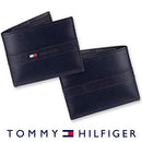Tommy Hilfiger Men's Leather Wallet – Slim Bifold with 6 Credit Card Pockets and Removable Id Window, Navy, One Size