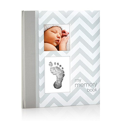 First 5 Years Chevron Baby Memory Book, Clean-Touch Baby Safe Ink Pad for Baby’s