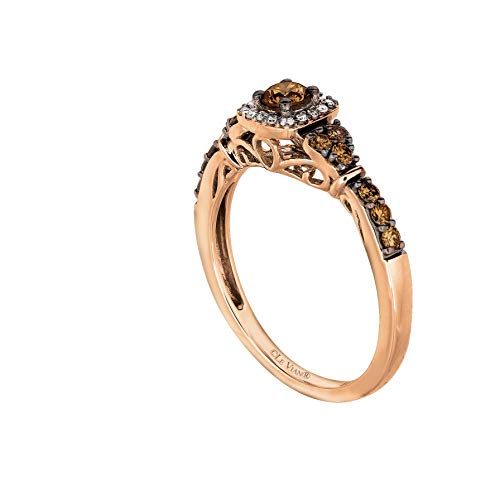 14K Rose Gold 1/2 Cttw White/Chocolate Diamond Fashion Ring