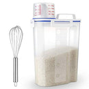 Rice Airtight Dry Food Storage Containers, BPA Free Plastic Sealed Holder Bin Dispenser